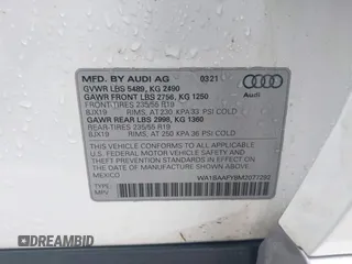 2021 Audi Q5 Premium Plus z VIN WA1BAAFY8M2077292, wystawiony jako IAAI lot #41663216 z przebiegiem 35 378 mil mil oraz . Historia ofert i sprzedaży dostępna na DreamBid. Obrazek 9.