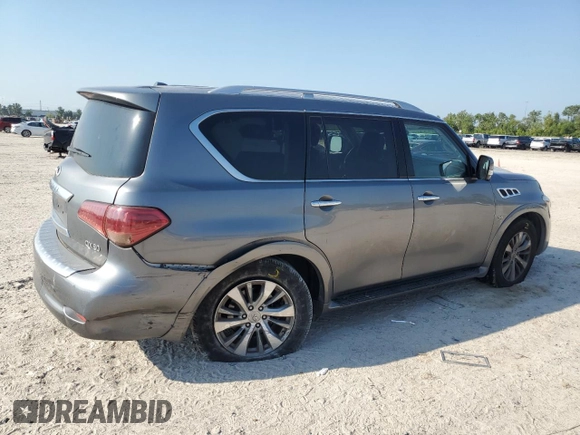 2015 Infiniti QX80 with VIN JN8AZ2NE1F9082811, listed as a Copart auction lot 71724744 with 94,112 mi miles and Salvage Title. Bid and sale history available at carsss.com. Image 3.