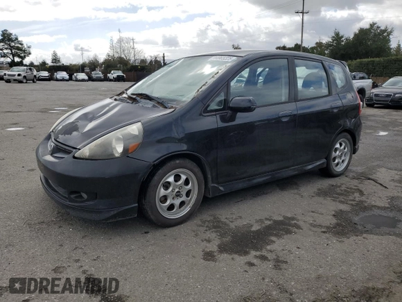 2007 Honda Fit Sport with VIN JHMGD37617S004392, listed as a Copart auction lot 44965225 with 137,896 mi miles and Salvage Title. Bid and sale history available at carsss.com. Image 1.