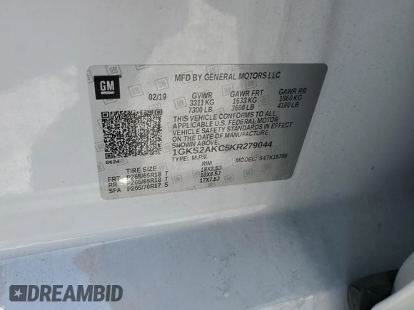 2019 GMC Yukon SLE with VIN 1GKS2AKC5KR279044, listed as a Copart auction lot 42368145 with 63,290 mi miles and Clean Title. Bid and sale history available at carsss.com. Image 13.