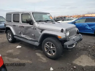 2018 Jeep Wrangler Unlimited Sahara with VIN 1C4HJXEG9JW118965, listed as a Copart auction lot 88117235 with 95,840 mi miles and Salvage title. Bid and sale history available at DreamBid. Image 4.