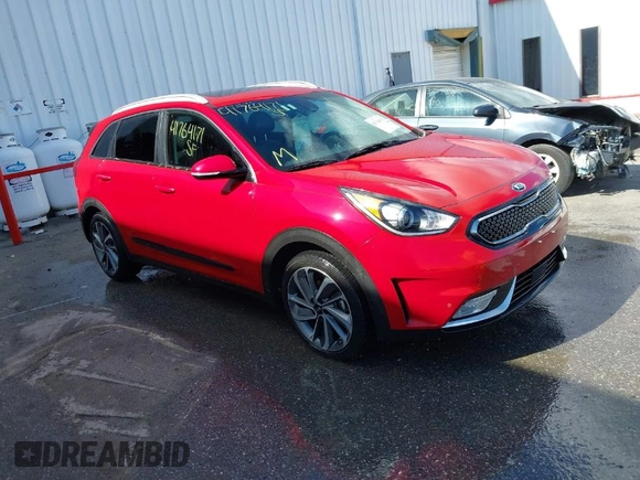 2018 Kia Niro Touring with VIN KNDCE3LC6J5119973, listed as a IAAI auction lot 41764171 with 1 mi miles. Bid and sale history available at carsss.com. Image 1.