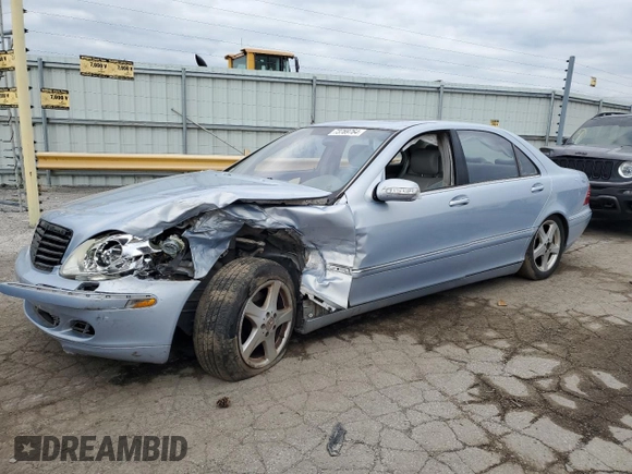 2005 Mercedes-Benz S-Class 5.0L with VIN WDBNG75J65A453860, listed as a Copart auction lot 73769764 with 0 mi miles and Salvage Title. Bid and sale history available at carsss.com. Image 1.