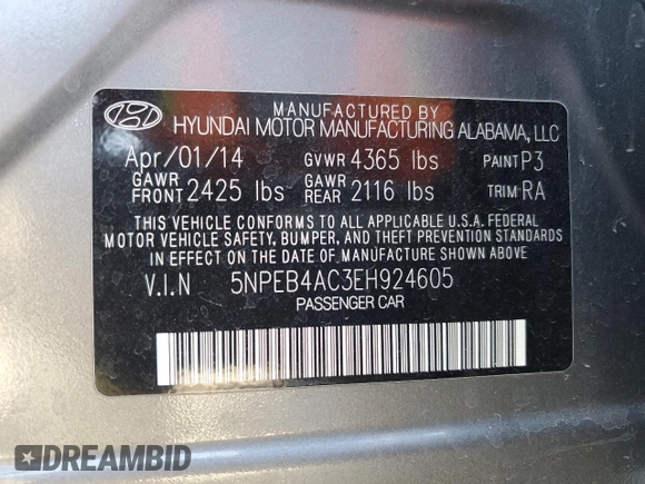 2014 Hyundai Sonata GLS with VIN 5NPEB4AC3EH924605, listed as a Copart auction lot 70422424 with 142,969 mi miles and Salvage Title. Bid and sale history available at carsss.com. Image 12.