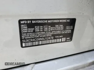 2022 BMW X5 sDrive40i with VIN 5UXCR4C09N9J12478, listed as a Copart auction lot 68438982 with 13,107 mi miles. Bid and sale history available at carsss.com. Image 15.
