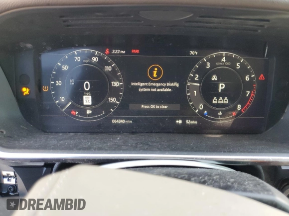 2020 Land Rover Range Rover HSE with VIN SALGS2RU5LA585658, listed as a Copart auction lot 73409474 with 64,340 mi miles and Salvage Title. Bid and sale history available at DreamBid. Image 9.