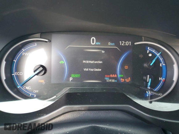 2021 Toyota RAV4 Hybrid XSE with VIN 2T3E6RFV1MW018990, listed as a Copart auction lot 64043865 with 55,938 mi miles and Salvage title. Bid and sale history available at DreamBid. Image 9.