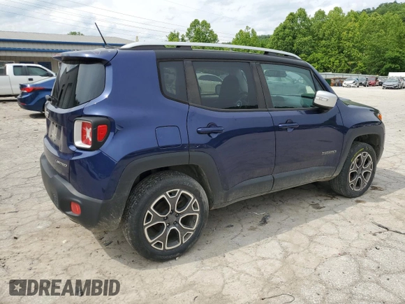 2016 Jeep Renegade Limited with VIN ZACCJBDT6GPD35696, listed as a Copart auction lot 59821795 with 153,831 mi miles and Salvage title. Bid and sale history available at DreamBid. Image 3.