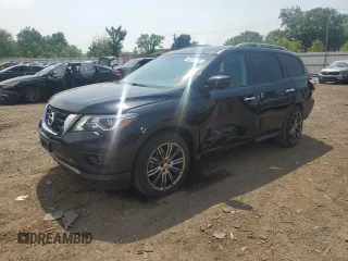 2018 Nissan Pathfinder Platinum with VIN 5N1DR2MM8JC612801, listed as a Copart auction lot 60176455 with 77,614 mi miles and Salvage title. Bid and sale history available at DreamBid. Image 1.