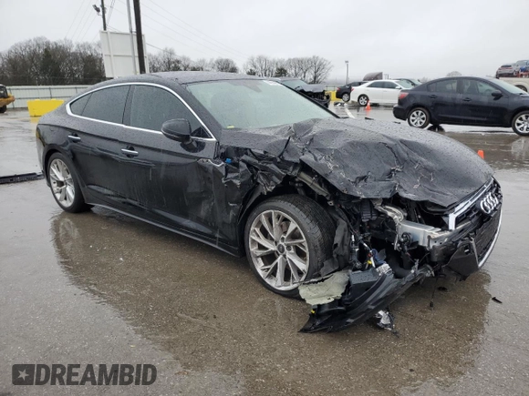 2023 Audi A5 Sportback Premium Plus with VIN WAUCBCF57PA010716, listed as a Copart auction lot 44939675 with 34,269 mi miles and Salvage Title. Bid and sale history available at carsss.com. Image 4.