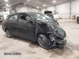 2019 Mitsubishi Mirage G4 SE with VIN ML32F4FJ4KHF06326, listed as a IAAI auction lot 41881755 with 1 mi miles. Bid and sale history available at carsss.com. Image 1.