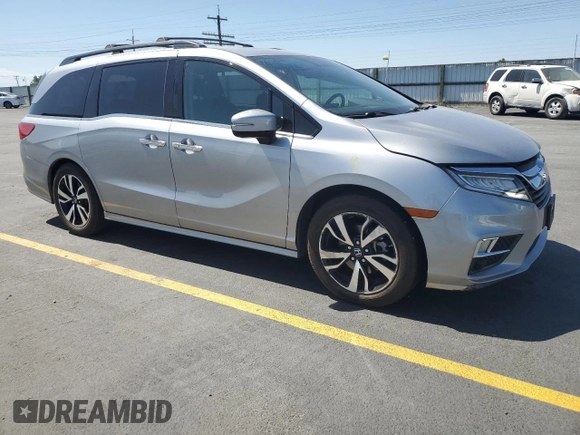 2018 Honda Odyssey Elite with VIN 5FNRL6H90JB062506, listed as a Copart auction lot 60336075 with 44,667 mi miles and Salvage title. Bid and sale history available at DreamBid. Image 4.