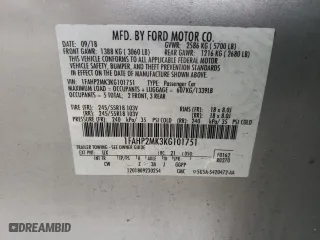 2019 Ford Police Interceptor Sedan with VIN 1FAHP2MK3KG101751, listed as a Copart auction lot 84899784 with 60,966 mi miles and Salvage Title. Bid and sale history available at carsss.com. Image 12.