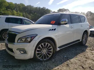 2015 Infiniti QX80 with VIN JN8AZ2NE9F9080157, listed as a Copart auction lot 65345124 with 126,394 mi miles and Salvage Title. Bid and sale history available at carsss.com. Image 1.