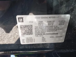 2019 Chevrolet Suburban Premier with VIN 1GNSKJKJ1KR100936, listed as a IAAI auction lot 40489121 with 97,884 mi miles and . Bid and sale history available at DreamBid. Image 9.