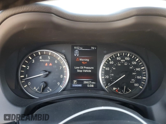 2021 Infiniti Q50 Luxe with VIN JN1EV7BP9MM702524, listed as a Copart auction lot 48579785 with 28,627 mi miles and Salvage title. Bid and sale history available at DreamBid. Image 9.