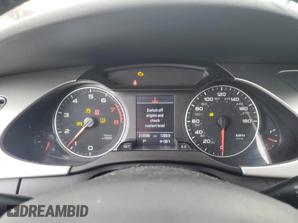 2011 Audi A4 2.0T Premium Plus with VIN WAUFFAFLXBN036667, listed as a Copart auction lot 44931385 with 216,590 mi miles and Clean Title. Bid and sale history available at carsss.com. Image 9.