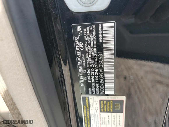 2010 Mercedes-Benz E-Class E 350 with VIN WDDKJ5GB9AF030631, listed as a Copart auction lot 65252014 with 89,136 mi miles and Salvage Title. Bid and sale history available at carsss.com. Image 12.