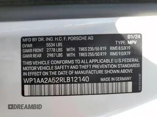 2024 Porsche Macan with VIN WP1AA2A52RLB12140, listed as a Copart auction lot 54584835 with 7,479 mi miles and Salvage title. Bid and sale history available at DreamBid. Image 13.
