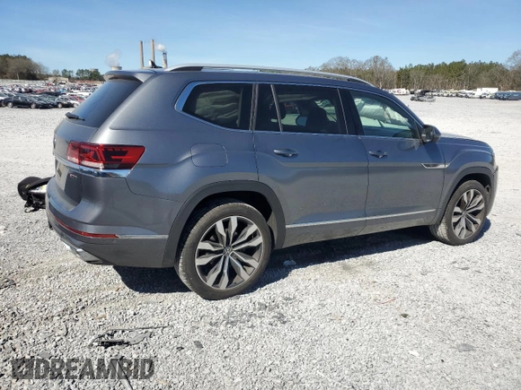 2022 Volkswagen Atlas SEL Premium R-Line with VIN 1V2FR2CA1NC501595, listed as a Copart auction lot 47357345 with 47,354 mi miles and Salvage title. Bid and sale history available at DreamBid. Image 3.