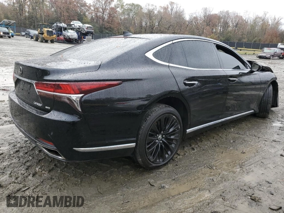 2019 Lexus LS 500 with VIN JTHC51FF1K5005423, listed as a Copart auction lot 80461064 with 73,595 mi miles and Salvage title. Bid and sale history available at DreamBid. Image 3.