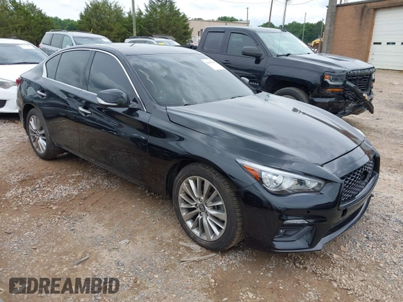 2020 Infiniti Q50 Luxe with VIN JN1EV7AR7LM250154, listed as a IAAI auction lot 42474749 with 32,796 mi miles and . Bid and sale history available at DreamBid. Image 1.