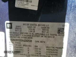 2017 Chevrolet Traverse LS с VIN 1GNKRFED0HJ242538, выставлен на аукционе Copart как лот 54681305 с пробегом 98 676 миль миль и Списание • Salvage title. История ставок и продаж доступна на DreamBid. Изображение 13.
