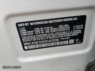 2022 BMW X1 xDrive28i with VIN WBXJG9C0XN5U63096, listed as a Copart auction lot 79253954 with 17,311 mi miles and Salvage Title. Bid and sale history available at carsss.com. Image 16.