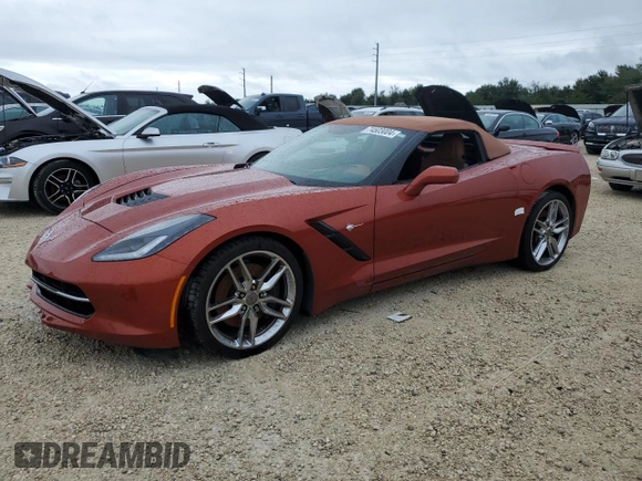 2015 Chevrolet Corvette Z51 3LT with VIN 1G1YM3D72F5111802, listed as a Copart auction lot 74503004 with 0 mi miles and Salvage Title. Bid and sale history available at carsss.com. Image 1.