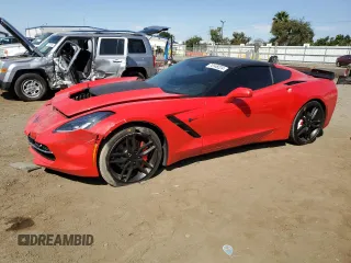 2019 Chevrolet Corvette 3LT with VIN 1G1YF2D73K5117509, listed as a Copart auction lot 74148224 with 67,064 mi miles and Salvage Title. Bid and sale history available at carsss.com. Image 1.