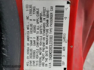 2003 Honda Civic EX with VIN 1HGEM22953L031993, listed as a Copart auction lot 45416955 with 262,482 mi miles and Salvage Title. Bid and sale history available at carsss.com. Image 12.