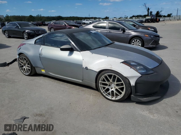 2005 Nissan 350Z with VIN JN1AZ34D95M607395, listed as a Copart auction lot 76422734 with 111,396 mi miles and Non Repairable. Bid and sale history available at DreamBid. Image 4.