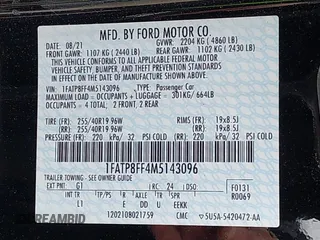 2021 Ford Mustang GT Premium with VIN 1FATP8FF4M5143096, listed as a IAAI auction lot 42013344 with 20,221 mi miles and . Bid and sale history available at DreamBid. Image 9.