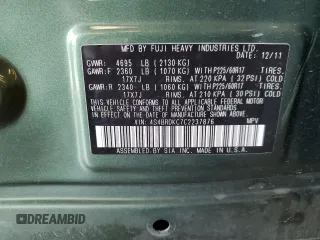 2012 Subaru Outback Limited with VIN 4S4BRDKC7C2237876, listed as a Copart auction lot 59484285 with Not provided miles and Salvage title. Bid and sale history available at DreamBid. Image 12.