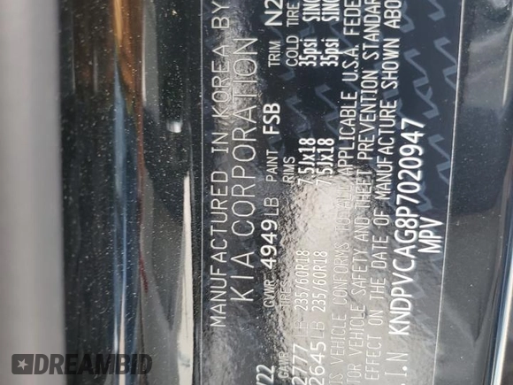 2023 Kia Sportage EX с VIN KNDPVCAG8P7020947, выставлен на аукционе Copart как лот 66208384 с пробегом 14 358 миль миль и Списание • Salvage title. История ставок и продаж доступна на DreamBid. Изображение 14.
