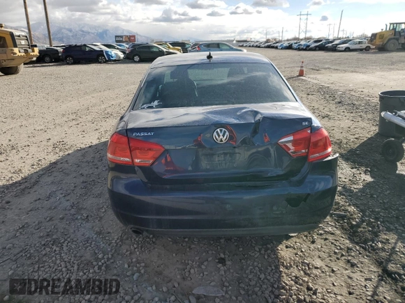 2013 Volkswagen Passat SE with VIN 1VWBH7A30DC150758, listed as a Copart auction lot 82822024 with Not provided miles and Salvage title. Bid and sale history available at DreamBid. Image 6.