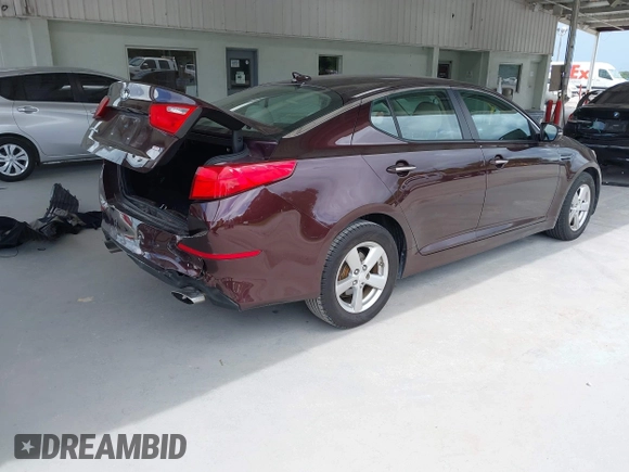 2015 Kia Optima LX with VIN 5XXGM4A72FG429346, listed as a IAAI auction lot 42638168 with 153,069 mi miles and . Bid and sale history available at DreamBid. Image 4.