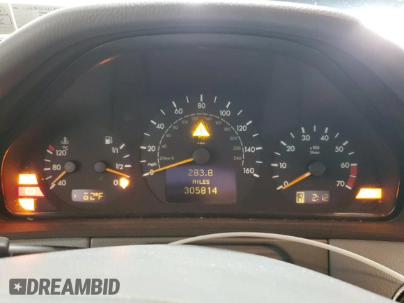 2001 Mercedes-Benz E-Class with VIN WDBJF65J61B198210, listed as a Copart auction lot 72616744 with 305,814 mi miles and Salvage Title. Bid and sale history available at carsss.com. Image 9.