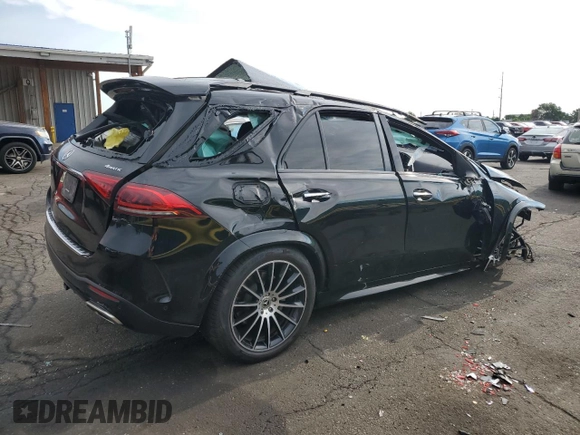 2021 Mercedes-Benz GLE 450 with VIN 4JGFB5KB9MA555105, listed as a Copart auction lot 64255695 with 106,602 mi miles and Salvage title. Bid and sale history available at DreamBid. Image 3.
