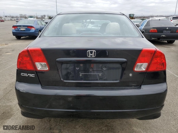 2005 Honda Civic Sdn VP with VIN 2HGES163X5H583561, listed as a Copart auction lot 49664185 with 131,166 mi miles and Salvage Title. Bid and sale history available at carsss.com. Image 6.