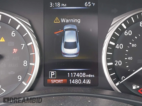 2018 Infiniti Q50 Sport with VIN JN1EV7AP4JM350322, listed as a IAAI auction lot 41704895 with 117,408 mi miles and . Bid and sale history available at carsss.com. Image 15.