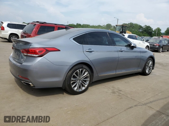 2017 Genesis G80 3.8L with VIN KMHGN4JE0HU201432, listed as a Copart auction lot 59471454 with 90,751 mi miles and Salvage Title. Bid and sale history available at carsss.com. Image 3.