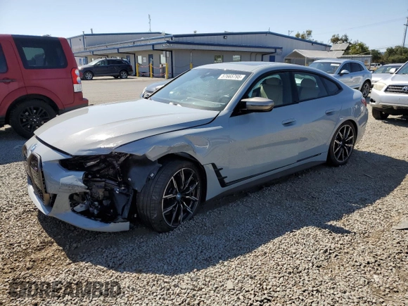 2023 BMW i4 M50 z VIN WBY33AW09PFR22046, wystawiony jako Copart lot #57665795 z przebiegiem 15 101 mil mil oraz Szkoda całkowita • Salvage title. Historia ofert i sprzedaży dostępna na DreamBid. Obrazek 1.