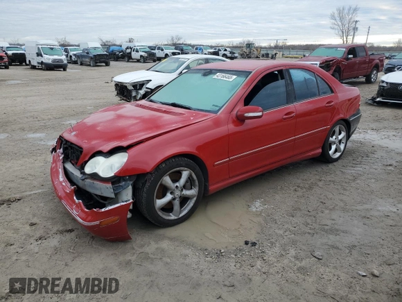 2006 Mercedes-Benz C 230 Sport with VIN WDBRF52H76F787247, listed as a Copart auction lot 43166465 with 195,570 mi miles and Salvage Title. Bid and sale history available at carsss.com. Image 1.