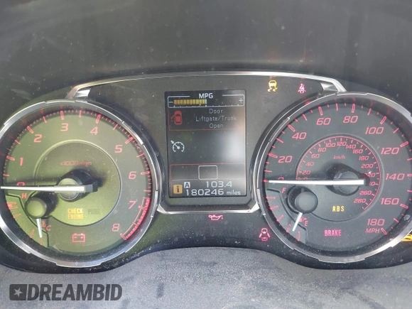2016 Subaru WRX Premium с VIN JF1VA1E68G9804077, выставлен на аукционе IAAI как лот 42131598 с пробегом 180 246 миль миль и . История ставок и продаж доступна на DreamBid. Изображение 7.