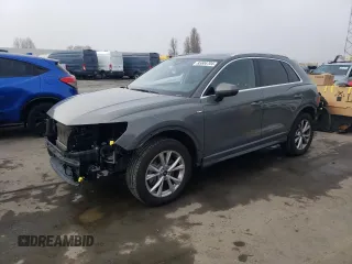 2022 Audi Q3 S line Premium with VIN WA1DECF37N1149782, listed as a Copart auction lot 85506704 with 75,680 mi miles and Salvage Title. Bid and sale history available at carsss.com. Image 1.