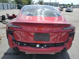 2025 Tesla Model 3 Long Range with VIN 5YJ3E1EA4SF897642, listed as a Copart auction lot 55498795 with 6,099 mi miles and Salvage title. Bid and sale history available at DreamBid. Image 6.