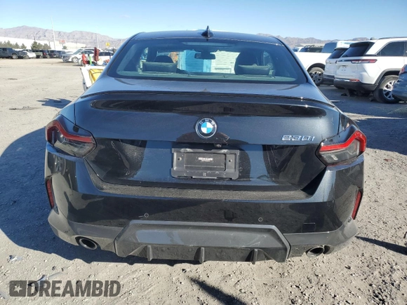 2022 BMW 2 Series 230i with VIN 3MW23CM0XN8C60153, listed as a Copart auction lot 46167625 with 34,351 mi miles and Salvage Title. Bid and sale history available at carsss.com. Image 6.