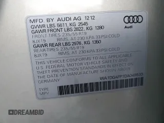 2013 Audi Q5 Premium Plus с VIN WA1DGAFP1DA049533, выставлен на аукционе Copart как лот 49407725 с пробегом 127 833 миль миль и Списание • Salvage title. История ставок и продаж доступна на DreamBid. Изображение 15.