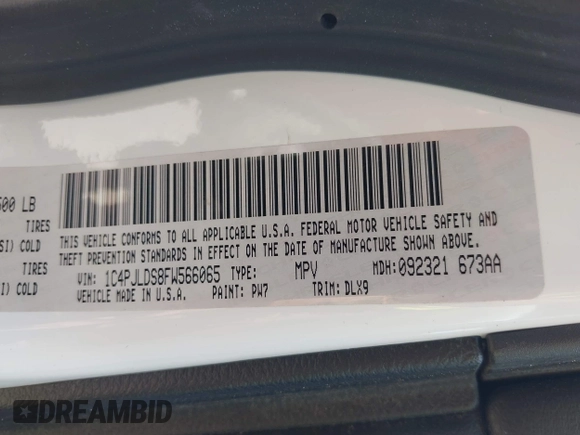 2015 Jeep Cherokee Limited with VIN 1C4PJLDS8FW566065, listed as a IAAI auction lot 42032563 with 181,937 mi miles and . Bid and sale history available at DreamBid. Image 9.